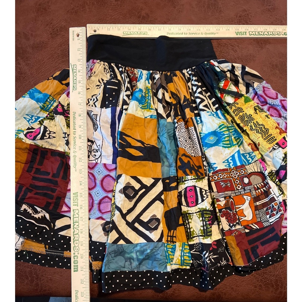 Sofistafunk Patchwork Skirt Womens Multicolor Afr… - image 3